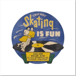 Skating is Fun Cam-Ark Roller Rink Vintage Defunct Skating Club Posters and Art